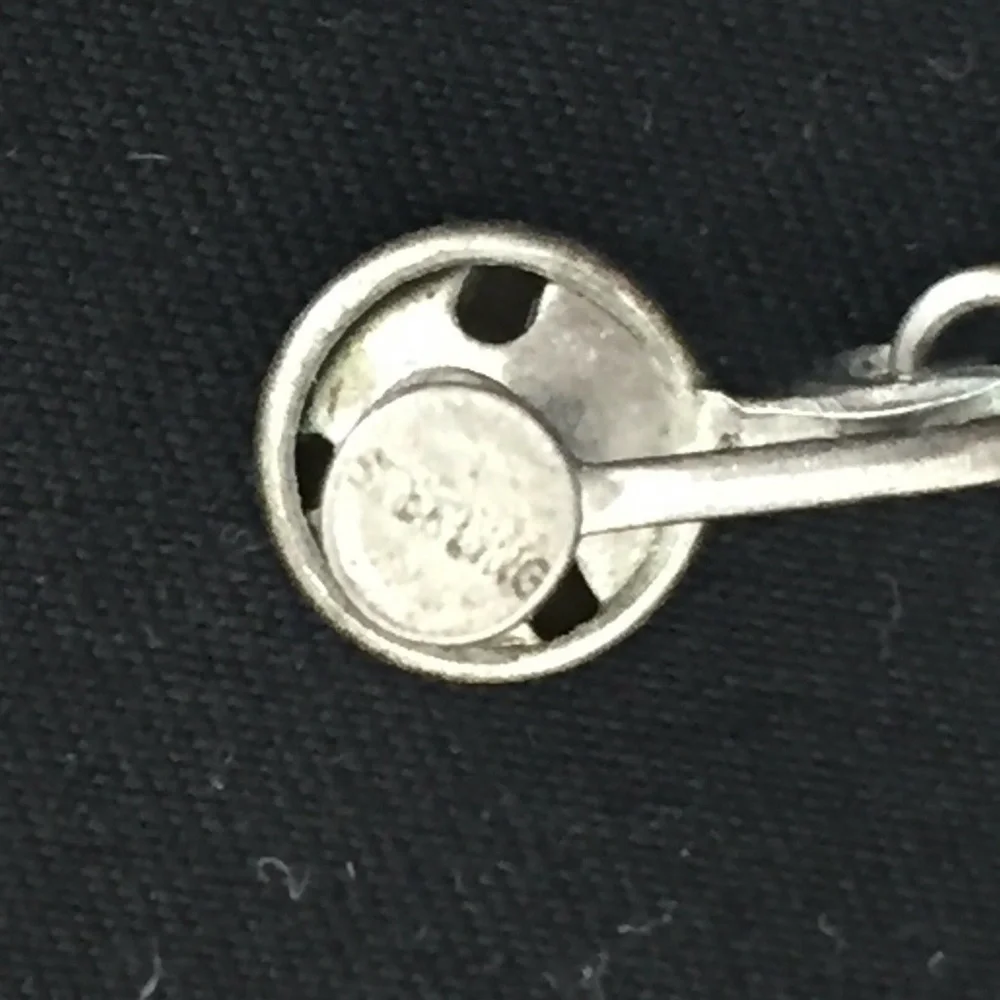 Vintage Sterling Silver Native American Dangle Earrings Screw Back Turquoise